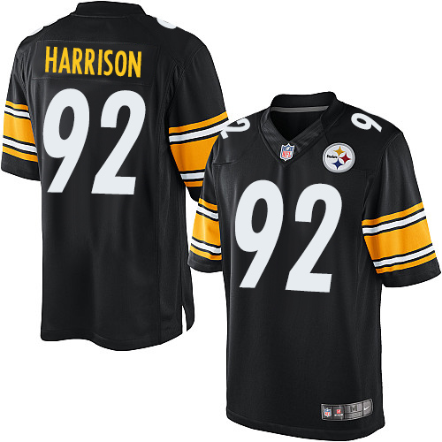 Youth Elite James Harrison Nike Jersey Black Home - #92 NFL Pittsburgh Steelers